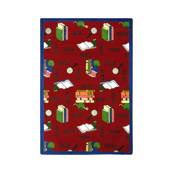 Kid Essentials - Language & Literacy Bookworm, 10'9" x 13'2", Red