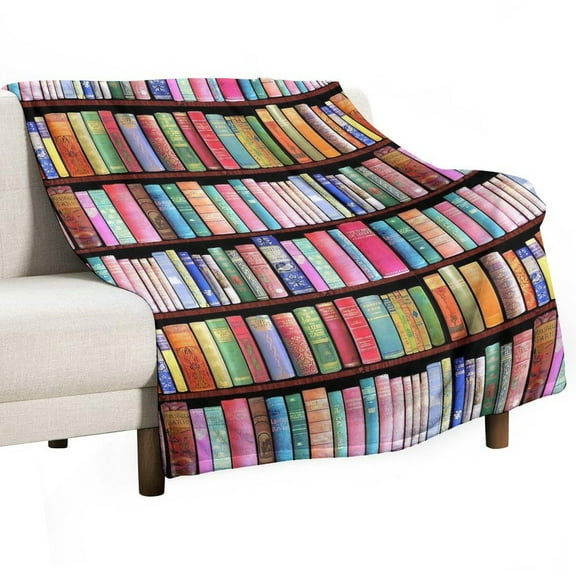 Bookworm Antique Book Library Throw Blanket Warm Microfiber Flannel Bedroom Decor Blankets For Beds