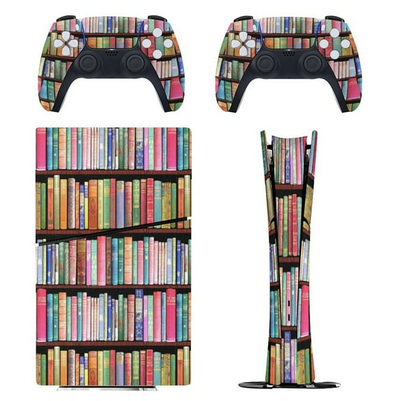 Bookworm Antique Book Library, Vintage Book Shelf PS5/PS5 Pro/PS5 Slim Digital Disc Skin Sticker For Console And Controller Skins