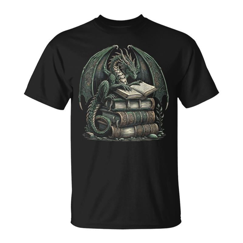 Bookworm Dragons Reading Book TShirt - Walmart.com