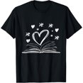 thumbnail image 1 of Bookworm Librarian Valentines Day Gift Book Reading T-Shirt, 1 of 4