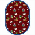 thumbnail image 1 of Bookworm Red 5 ft.4 in. x 7 ft.8 in. Oval  WearOn Nylon Machine Tufted- Cut Pile Just for Kids Rug, 1 of 1