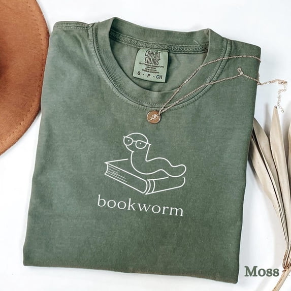 Bookworm Shirt Minimalist Worm Reading Book Graphic Tee Book Lover ...