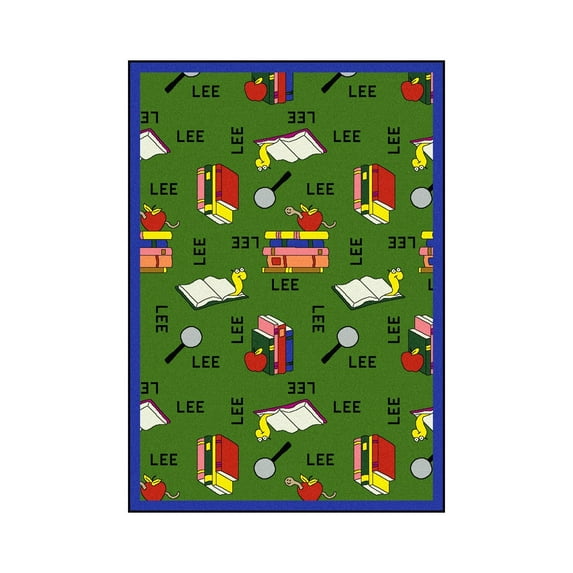 Bookworm (Spanish) 10'9" x 13'2" Area Rug In Color Green