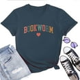 thumbnail image 1 of Bookworm T-Shirt for Women,Cute Reading Lover Bookish Graphic Tee for Readers and Librarians, 1 of 5