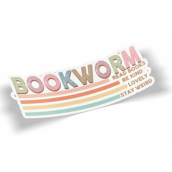 Bookworm Waterproof Sticker