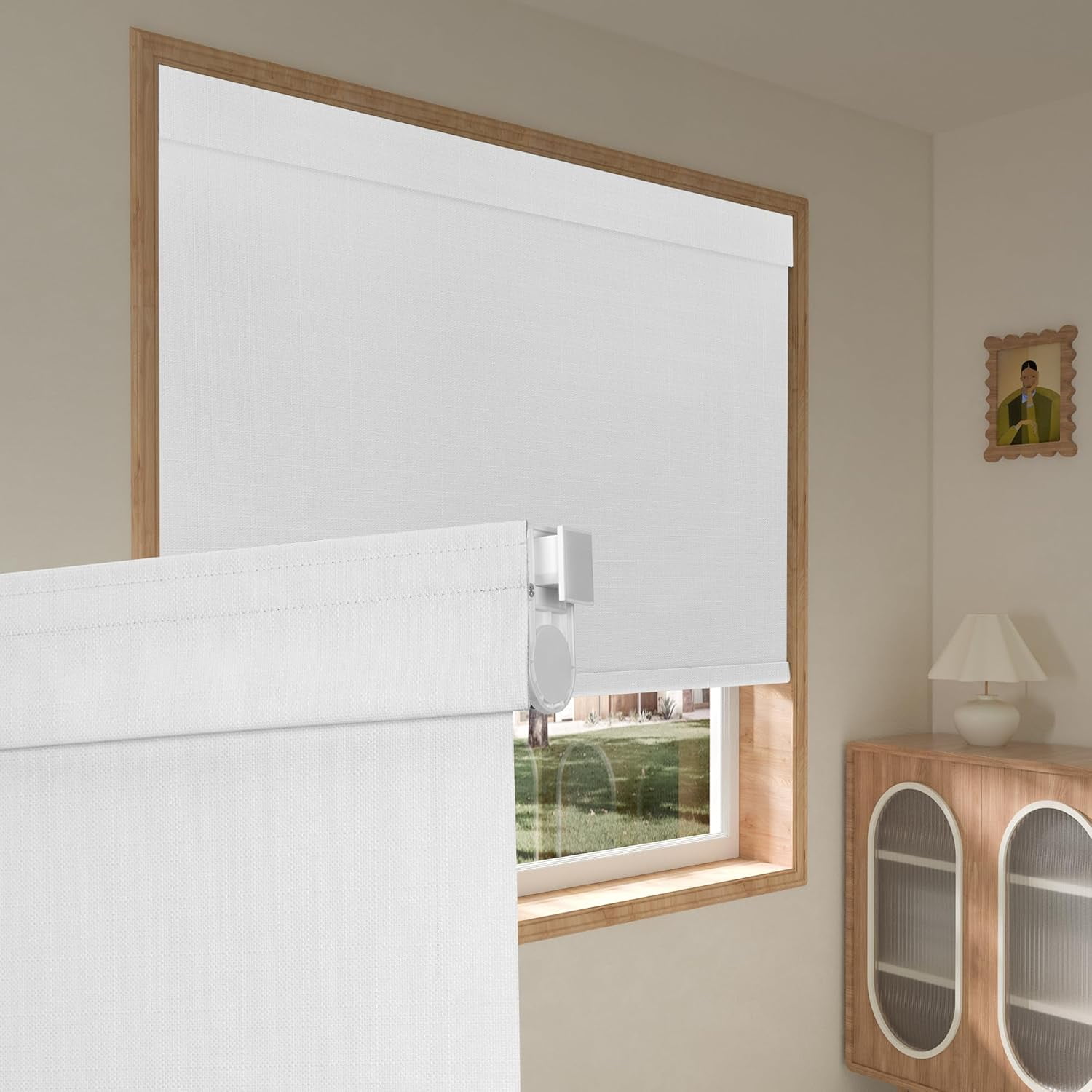 No Drill Cordless Roller Shades - 100% Blackout, Waterproof, Thermal Insulated