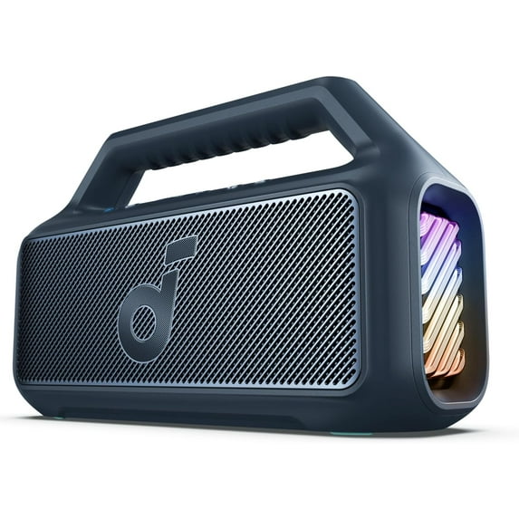 Boom 2 Outdoor Speaker, 80W, Subwoofer, BassUp 2.0, 24H Playtime, IPX7 Waterproof, Floatable, RGB Lights, USB-C, Custom EQ, Bluetooth 5.3, Portable for Outdoors, Camping, Beach