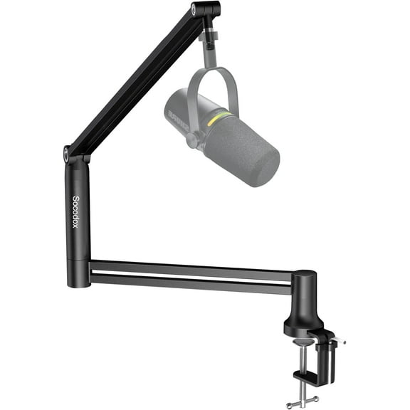Boom Arm, Low Profile Microphone Stand for Blue Yeti, Mic Arm Microphone Arm with 3/8" to 5/8" Adapter Holds Up to 3.3lbs