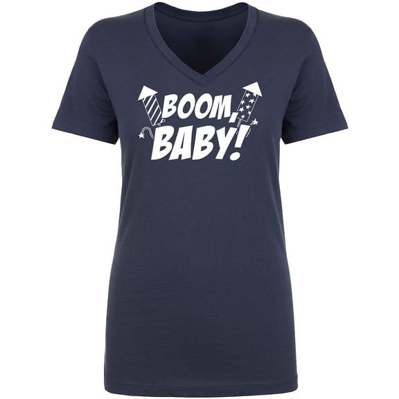 Boom, Baby! Womens V-Neck T-Shirt