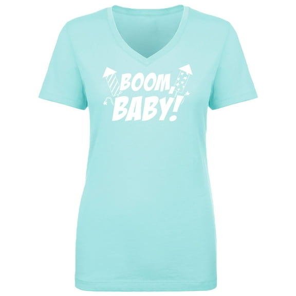 Boom, Baby! Womens V-Neck T-Shirt