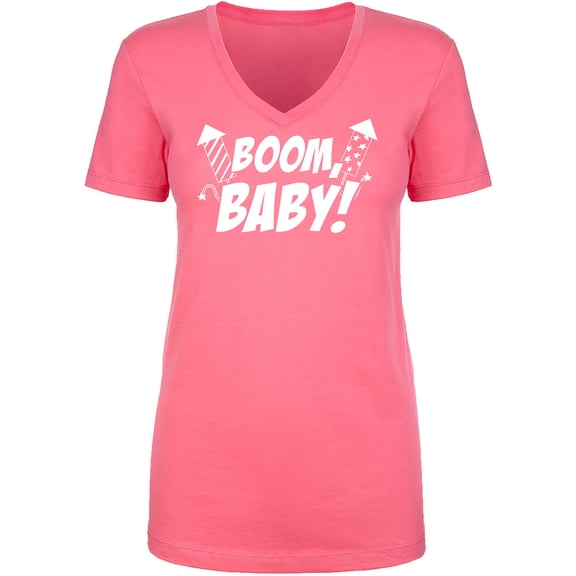 Boom, Baby! Womens V-Neck T-Shirt