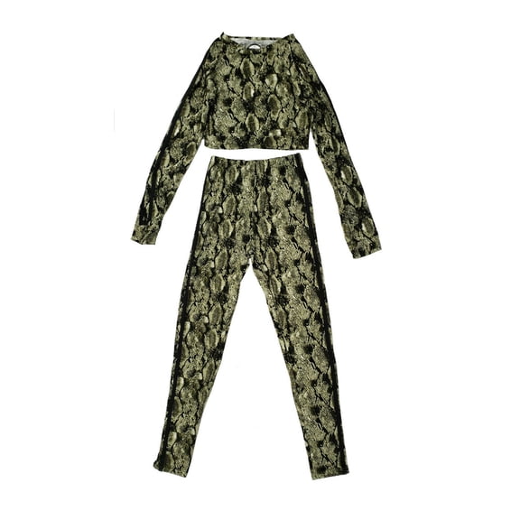 Boom Boom Jeans Legging & L/S Crop Top Set - ATV21703AZ