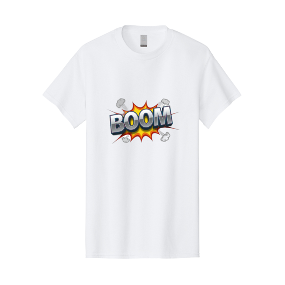 Boom-Comic-Explosion Mens Graphic Tee, 100% Cotton, Casual Summer Wear BAA181