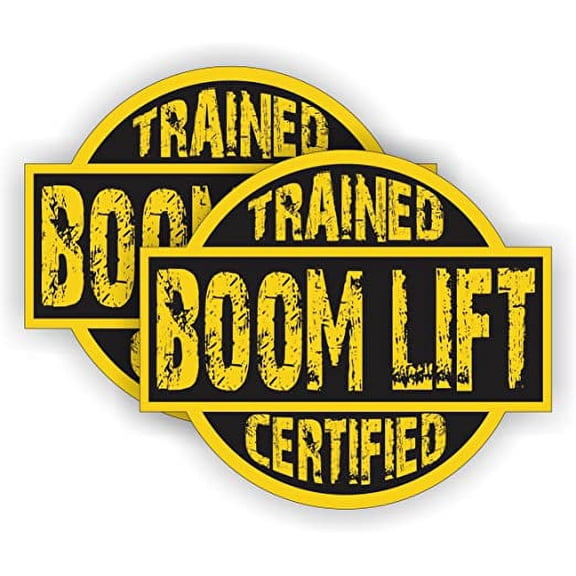 Boom Lift Trained Certified Hard Hat Sticker | Helmet Decal | Label Lunch Tool Box Motorcycle | Size: 2"