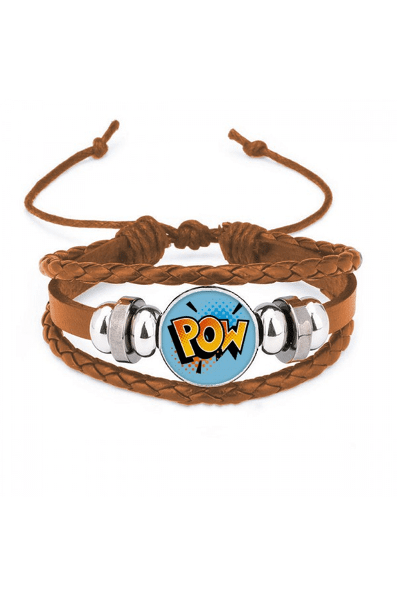 Boom Marked Tag Art Deco Fashion Bracelet Wristband Leather Jewelry Ornament