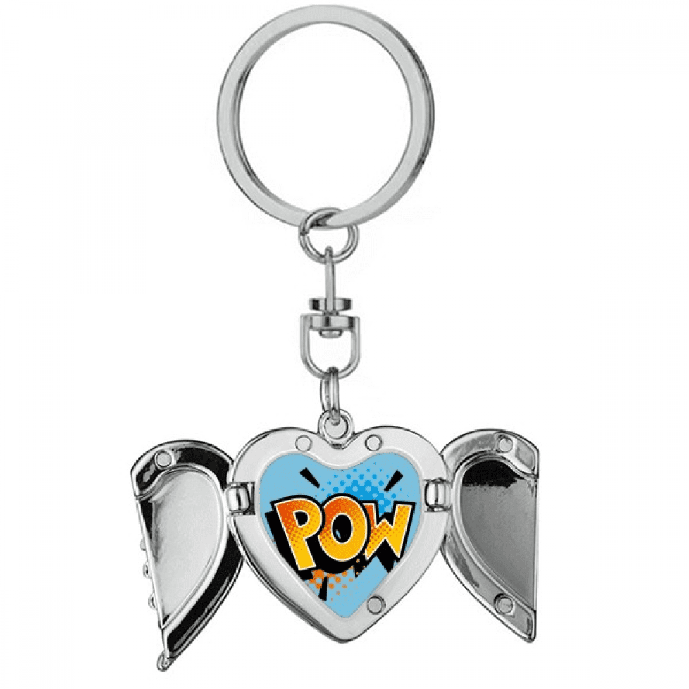Boom Marked Tag Art Deco Fashion Heart Angel Wing Key Chain Holder