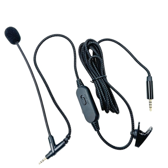 Boom Microphone Cable 2.5mm/3.5mm Headsets Connectors With Microphone Control Switcher, For Record Equipments
