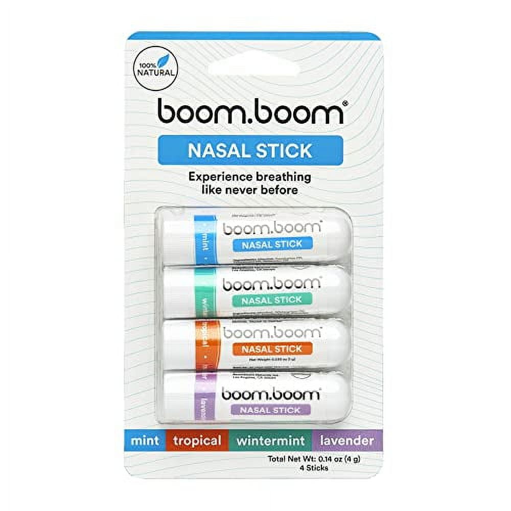 Boom Boom Nasal Stick (4 Pack) Boosts Focus + Enhances Breathing