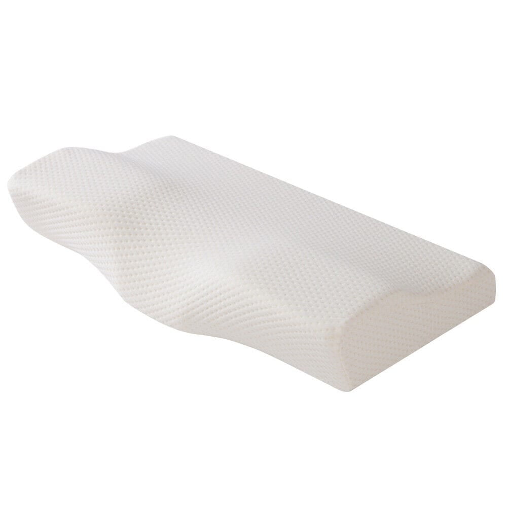 White Orthopedic Memory Foam Neck Pillow with Washable Cover