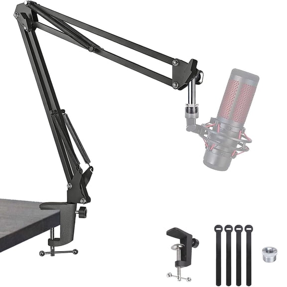 Boom Scissor Arm For Hyperx Quadcast S, Adjustable Suspension Boom Scissor Arm Stand for RGB USB Condenser Microphone Hyperx Solocast