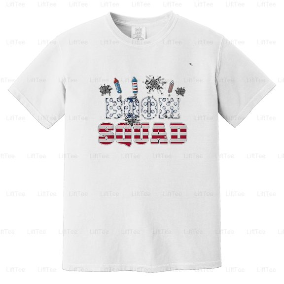 Boom Squad 4th July Fireworks USA Pyrotechnics Crew Patriotic Celebration Fun Comfort Color T-Shirt Unisex, up to 4XL