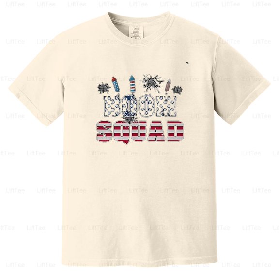 Boom Squad 4th July Fireworks USA Pyrotechnics Crew Patriotic Celebration Fun Comfort Color T-Shirt Unisex, up to 4XL