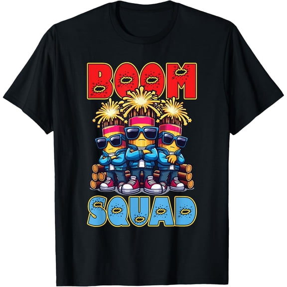 Boom Squad Firework Crew Explosion Design T-Shirt