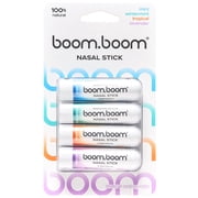 BoomBoom Nasal Stick | Vapor Flow Technology  | Cool Refreshing Sensation | Natural Mood Boost | Simple Ingredients | Essential Oils + Menthol Inhaler Mint, Wintermint, Tropical, Lavender