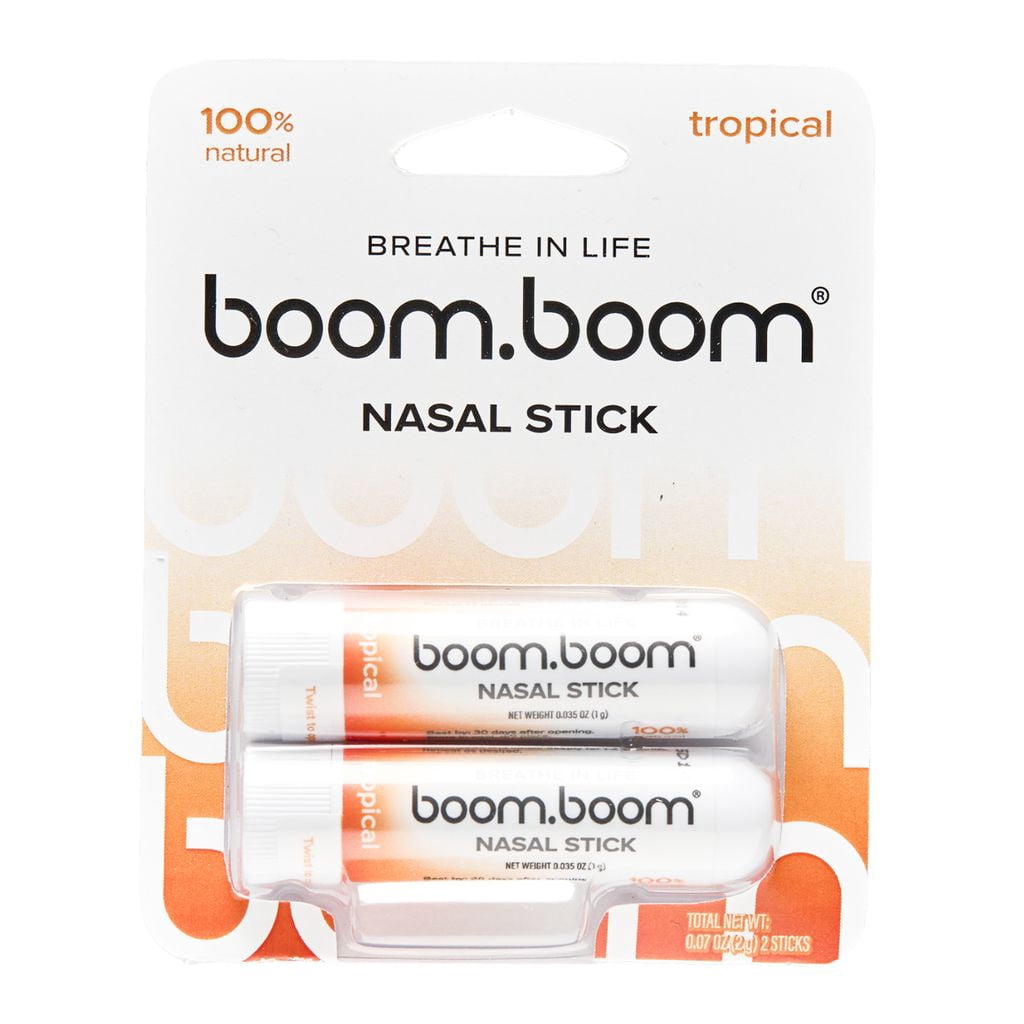 BoomBoom Tropical Nasal Sticks with Vapor Flow Technology, 2 Pack