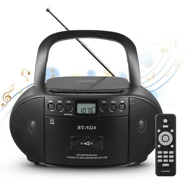 onn Portable FM Boombox with LED Lighting - Walmart.com