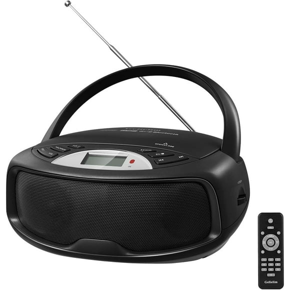 Boombox CD Player with Bluetooth AM/FM Radio with Speakers, Support Microphone, Portable CD Player Stereo Sound Speaker  CD, CDR, CD-RW, MP3-CD, WMA-CD, LED Display, Battery Operated or AC Powered