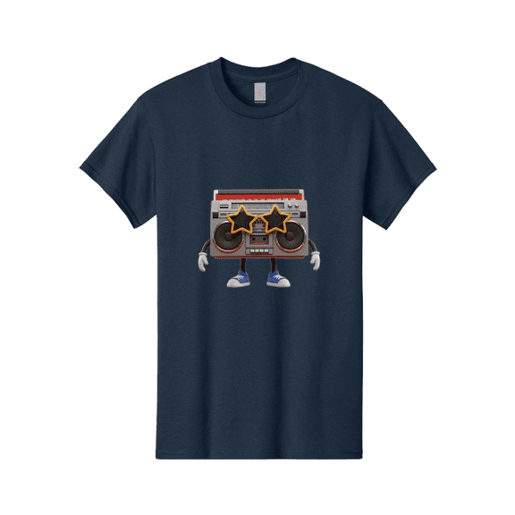 Boombox-Character Mens Graphic Tee, 100% Cotton, Casual Summer Wear BAA191