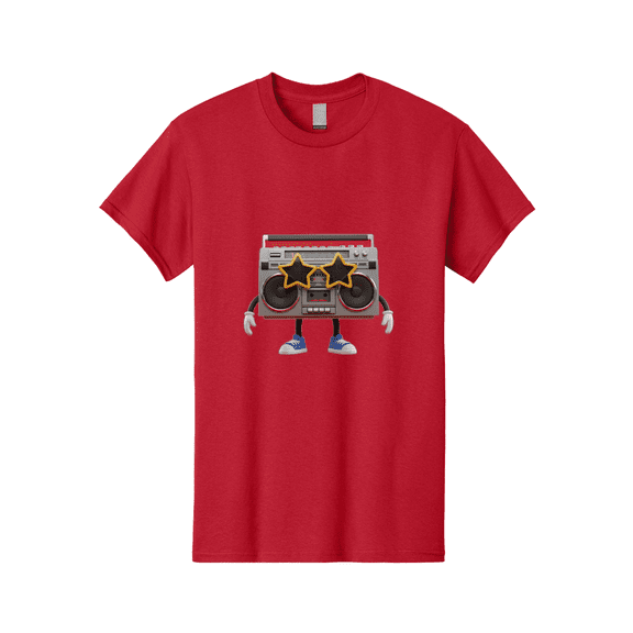 Boombox-Character Mens Graphic Tee, 100% Cotton, Casual Summer Wear BAA191