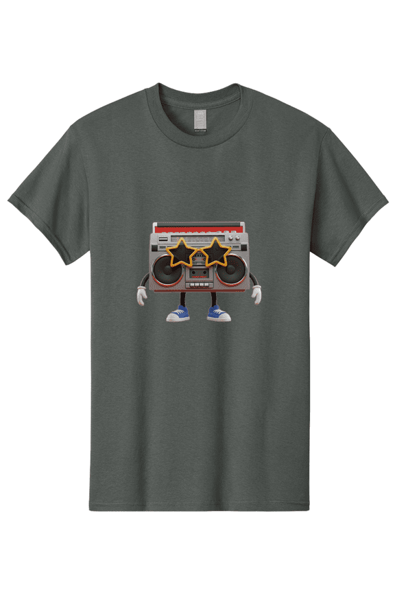 Boombox-Character Mens Graphic Tee, 100% Cotton, Casual Summer Wear BAA191