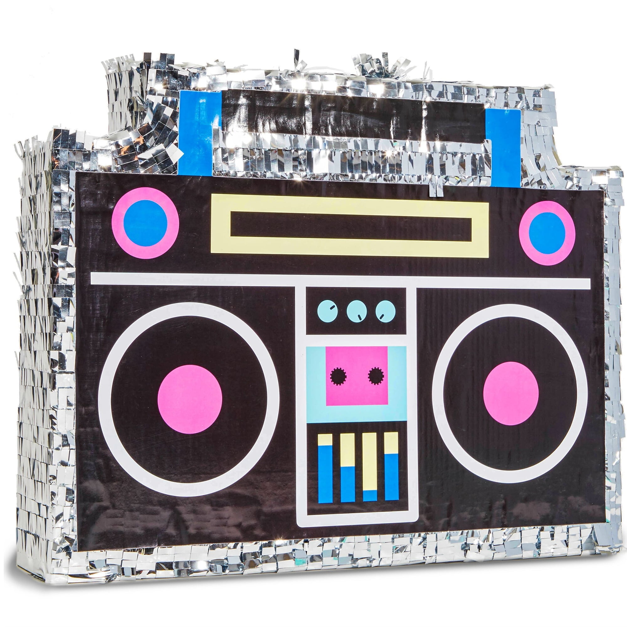 BLUE PANDA Boombox Pinata - 80s and 90s Theme Party Decorations, Hip Hop, Retro Birthday Supplies (16.5x12.8x3 In)