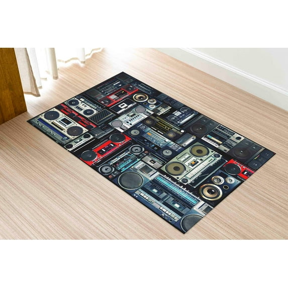Boombox Rugs, Retro Audio Cassette Rugs, Man Cave Rugs, Office Rugs, Home Decor Rugs, Small Rugs, Music Room Rug, Large Rugs, Modern Rugs, 2.6'x4' - 80x120 cm