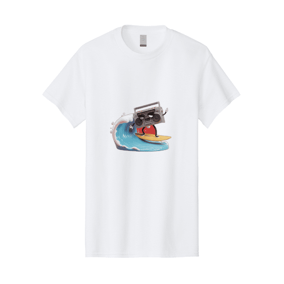 Boombox-Surfing-Wave Mens Graphic Tee, 100% Cotton, Casual Summer Wear BAA194