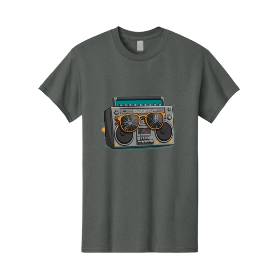 Boombox-With-Broken-Shades Mens Graphic Tee, 100% Cotton, Casual Summer Wear BAA195
