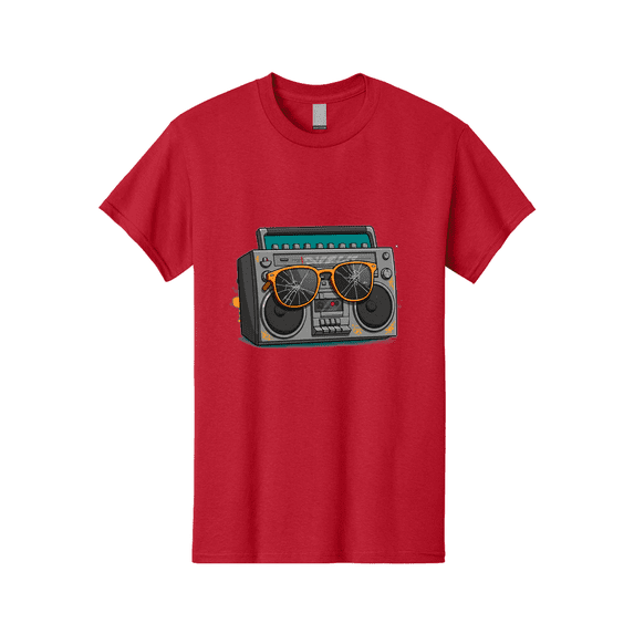 Boombox-With-Broken-Shades Mens Graphic Tee, 100% Cotton, Casual Summer Wear BAA195