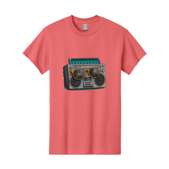 Boombox-With-Broken-Shades Mens Graphic Tee, 100% Cotton, Casual Summer Wear BAA195