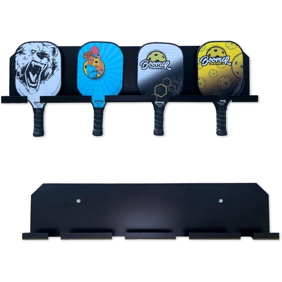 HD Pickleball Paddle Rack Wall Mount – Holds 4 or 8 Paddles, Heavy-Duty 1/8" Steel Organizer, Weather-Proof Powder Coated Court Storage Rack