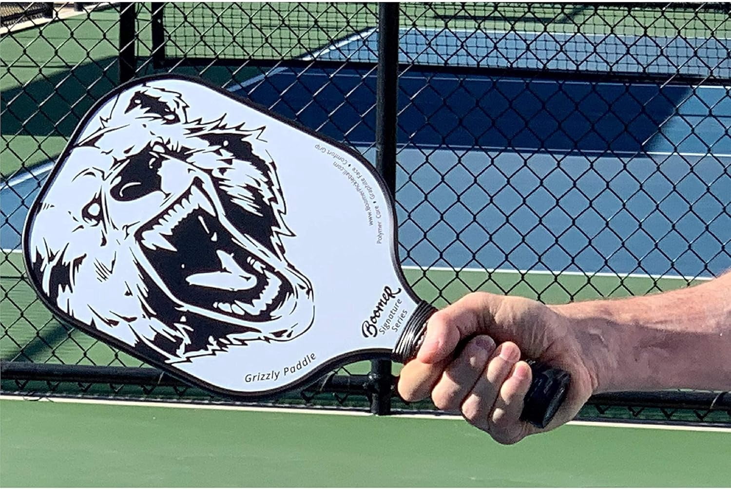Boomer Signature Series Pickleball Paddle Graphite Face with Polymer Honeycomb Core Cushion Grip 7.8 oz