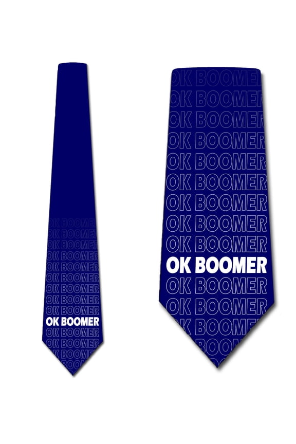 Boomer Ties Mens Funny Necktie Ok Boomer Meme Tie by Three Rooker