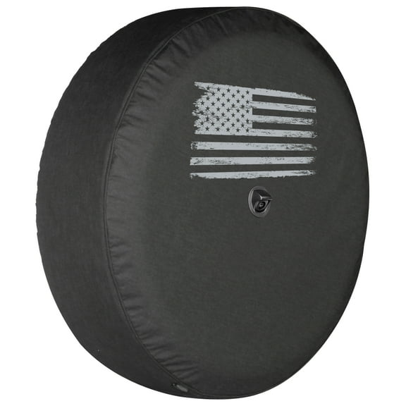 Boomerang - 32" Soft JL Tire Cover for Jeep JL Wrangler (w/ back-up camera) (2018-2020) - Sport & Sahara - Distressed American Flag