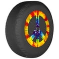 thumbnail image 1 of Boomerang - 32" Soft JL Tire Cover for Jeep JL Wrangler (w/ back-up camera) (2018-2020) - Sport & Sahara - Peace Sign - Tie Dye, 1 of 4