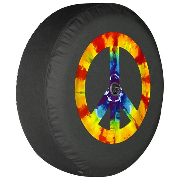 Boomerang - 32" Soft JL Tire Cover for Jeep JL Wrangler (w/ back-up camera) (2018-2020) - Sport & Sahara - Peace Sign - Tie Dye