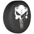 thumbnail image 1 of Boomerang - 33" Soft JL Tire Cover for Jeep JL Wrangler (w/ back-up camera) (2018-2020) - Rubicon - Distressed Punisher Skull, 1 of 4