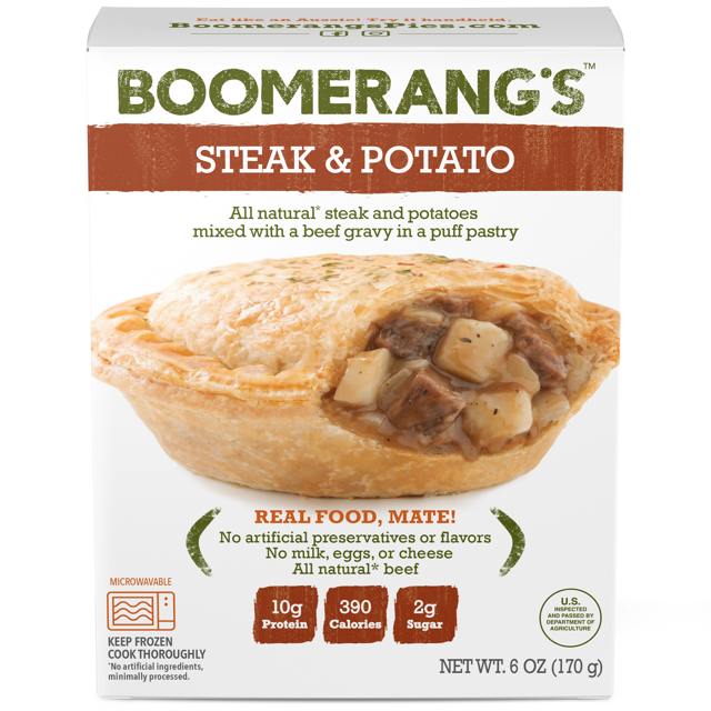 Boomerang's Steak and Potato Pie, 6 oz., (Frozen)