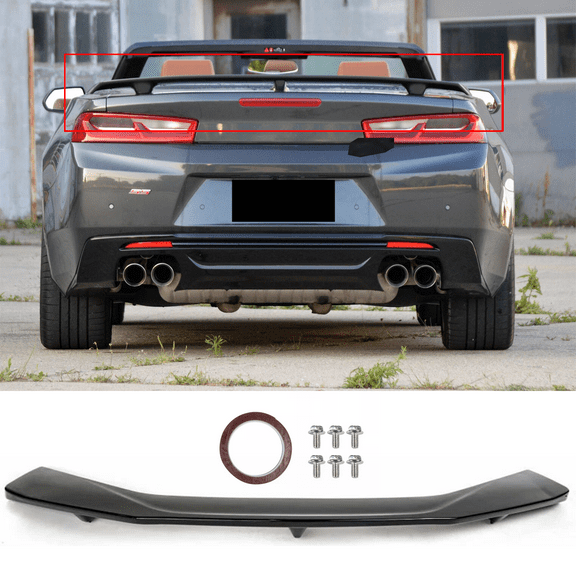 Booming up Rear Wing Spoiler for 2016-2024 Camaro RS SS LT ZL1 LT1 Gloss Black ABS